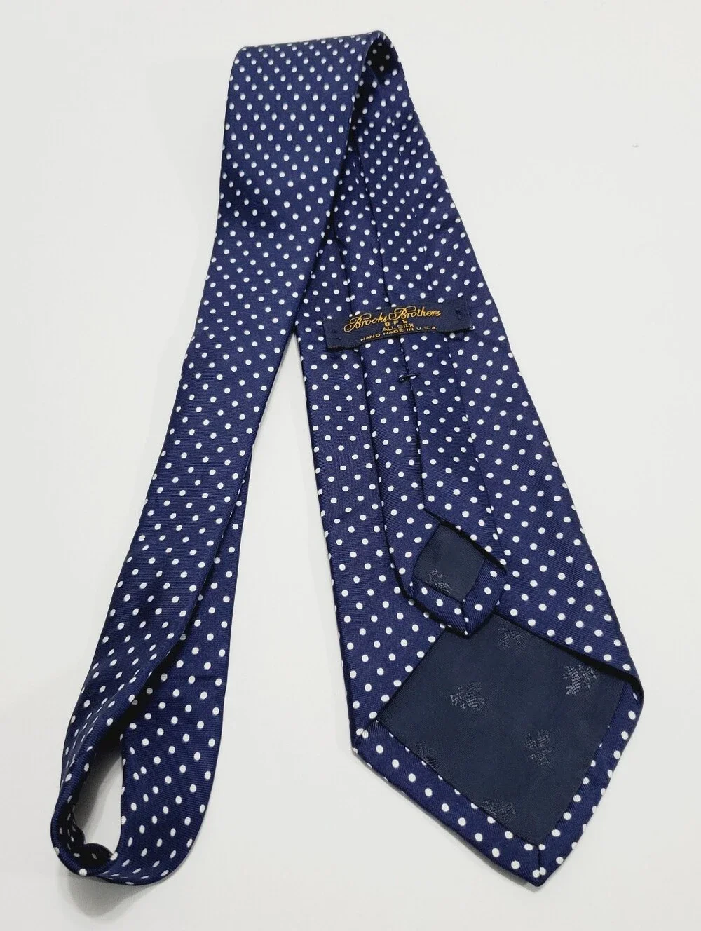 Brooks Brothers BSF Men's Silk Neck Tie Blue Polka Dot Pattern 57x3.75